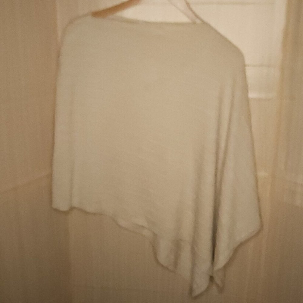 Liz Claiborne Womens Plus New Cream Sweater Knit Poncho 1X